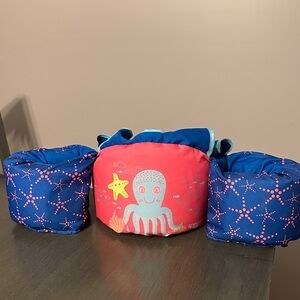 Speedo Kids Octopus Swim Vest / Puddle Jumper - Blue and Pink for 30-50lbs